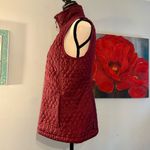 Lands' End  Womens Quilted Front Vest Size Small 6/8 Burgundy Full Zip Primaloft Photo 2