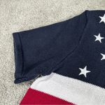 Christopher & Banks  Vintage American Flag Knit Sweater Shortsleeve Patriotic L Photo 4