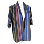Vilagallo Lurex Sparkle Stripe Open Cardigan Jacket multicolor Size S Blue Photo 1