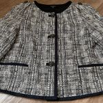 Talbots tweed collarless jacket blazer button shoulder detail Women’s size 10 Photo 11