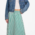 Madewell  Poplin Midi Skirt Stripe Size Medium Photo 0