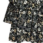 Avenue Whimsigoth Babydoll Dress 22/24 Black Floral Smocked Ruffle Neck Romantic Photo 5