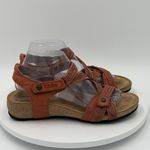 Women's Taos Trulie Woven Braided Leather Wedge Sandal Brick Size 10 Photo 1