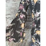 Free People  Womens Blouse Floral Gray Bell Sleeves‎ High Low V Neck S Photo 1
