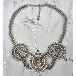 None Silver Tone Crystal Statement Necklace Large Links Runway 20" Prom Clubwear Photo 6