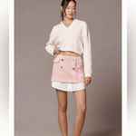 Anthropologie Maeve Tweed Mini Skirt Pink Combo Size 14 NEW Photo 1