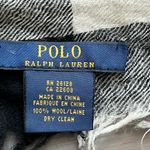 Ralph Lauren Polo  Black and White Checkered Scarf wool fringe winter unisex Photo 4
