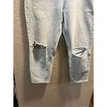 Mom High Rise Light Blue Jeans Ripped Knees Woman’s Size 18 Regular Photo 1