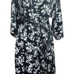 Cabernet by Sleep Sense Satin Midi Length Robe Black White XL Photo 0