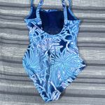 Speedo Women's  White Blue Tropical Floral Flowers Swimsuit Size 12 #0188 Photo 4