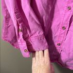 Sanctuary  large Vibrant hot Pink Collared button down lyocell Shirt pocket Photo 3