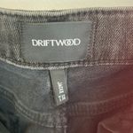 Driftwood  Jackie Washed Black Embroidered Raw Hem Jeans Photo 7