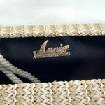 Annie Griffin Annie Handbags Top Handle Basket Purse with White Leather and Rope Strap Photo 9