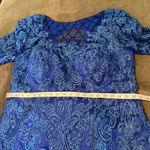 Women’s Blue Tea Length Corset Back Dress Matching Chiffon Jacket Size 22 **READ Blue Photo 6