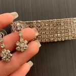 Crystal diamanté jewelry earrings Bracelet Set Silver Photo 2