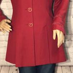 Vintage Arlia Georgina Sellick Nip Waist Red Blazer Mandarin Collar UK 8 Photo 2