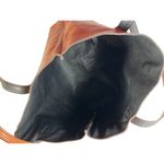 Large Black/Brown reversibleLeather Tote Bag 19x16 Inches 82c Black Photo 13