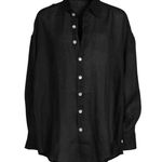 Vitamin A  NWOTS Playa Black Linen Oversized Shirt Dress size Small Photo 2