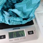 Blue Hand Painted Chevron Scarf Wrap Shawl Throw Pink Flowers Boho Lightweight Photo 8