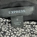 EXPRESS  Skirt Silk Chiffon Mini Floral Print‎ Black White Size 8 Women Waistband Photo 2