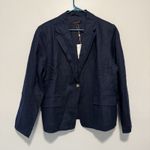 Quince  NWT 100% European Linen Structured Blazer in Deep Navy Size‎ XL Photo 2