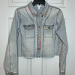 Tribal Light Blue Jean Jacket Pastel‎ Stitching Medium Photo 0