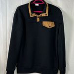 Zyia  Active Black Quilted 1/4 Snap Pullover Sweatshirt Mock‎ Neck Size Large Photo 4