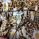 Mileage  Tan Leopard Daisy Cold Shoulder Blouse Size 1X Photo 6