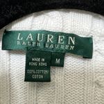 Ralph Lauren Lauren  White Cable Knit Full‎ Zip Cardigan Jacket Cotton Logo Photo 3