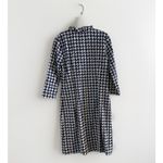 J. McLaughlin  Women's L Navy Cream  3/4 Sleeve Sheath Stretch Jersey Dress Photo 7