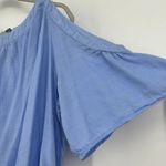 Old Navy  Light Blue Top Blouse Cold Shoulder Flare Sleeves Woven Size XXL Photo 2