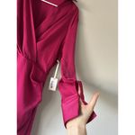 Black Tape Pink Ruched Satin Wrap Dress Size Medium Cocktail Special Occasion Photo 10