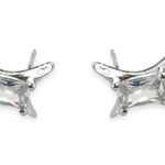 CZ Star Stud Earrings for Men Women Streetwear Punk Hip Hop Unisex Style Silver Photo 6