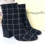 Bettye Muller NEW Size 6.5 NightCap Tweed Heeled Boots Black Pink Boucle Photo 0