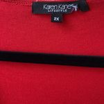 Karen Kane ♥️ Surplice Faux Wrap Long-Sleeved Knit Top/Blouse, Rich Red, Plus 2X Photo 5