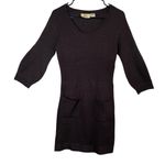VTG Y2K Stevie & Lindsay Knit Sweater Dress Brown Acrylic Pocket Tunic Sz Small Photo 0