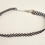 Black thread Y2K choker necklace Silver Photo 1