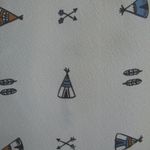 NWT Cream Print Western Blouse Top M Blue Size M Photo 3