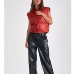 Elan  Red Faux Leather Puffer
Vest(Size Small) Photo 1