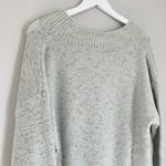 Nine West NWT Women’s V Neck Tunic Sweater Light Blue Gold Shimmer Size Medium Photo 4