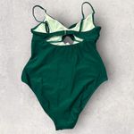 Cupshe New One Piece Swimsuit Women L Green Front Cut Out Ruched Tummy Control Photo 1