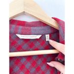 Soft Surroundings Paramour Red Plaid Fleece Button Down Shirt Jacket Medium Photo 3