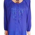 Bob Mackie Periwinkle Long Sleeve Top Photo 0