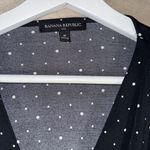Banana Republic Womens Black White Polka Dot Faux Wrap Long Sleeve Top Sz M Photo 3