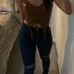 Dare to Dream Sexy Brown Faux Leather Bustier Crop Top Size L Photo 1