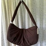 Anthropologie By NWT Coco Chocolate Puffy Hobo Nylon Sling Bag In Zip Closure Photo 3