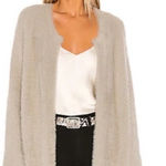 Lovers + Friends gray kappa eyelash fuzzy open front cardigan Photo 0