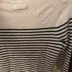 J.Crew ☀️3/$25  100% cashmere striped cardigan with pockets navy blue cream xs Photo 3