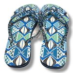Vera Bradley Blue White Aqua Go Fish Flip Flops NEW with Tags 7-8 Photo 1
