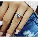 Boutique NEW 2Ct Solitaire Simulated Diamond 14k Gold‎ Plated Sterling Engagement Ring Photo 1